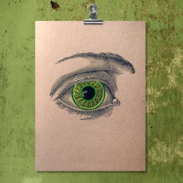 Vintage Eye. Paper Embroidery