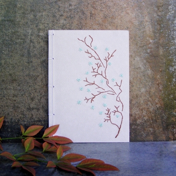 Blooming Branch. Gray Small Notebook