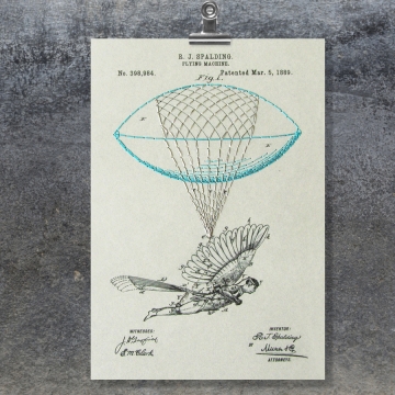 Flying Machine. Paper Embroidery